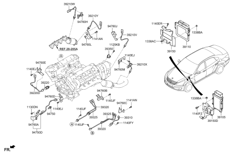2015 Kia K900  Bracket-O2-LH Diagram for 947603F220
