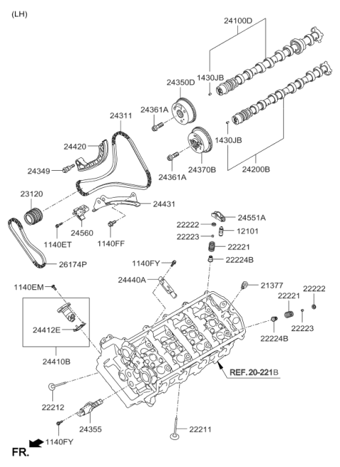 2015 Kia K900  Sprocket-Crankshaft Diagram for 231223F400