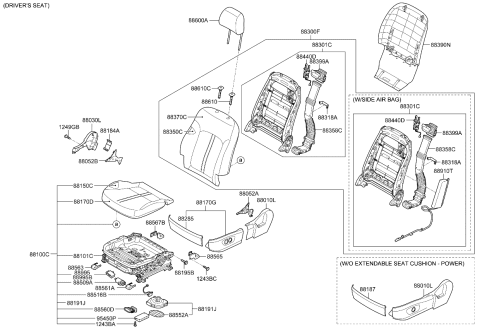 2015 Kia K900  Shield Cover-Front Seat Diagram for 881803T000WK