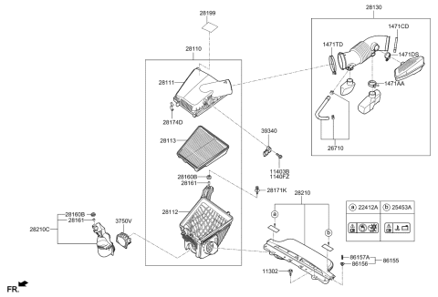 2015 Kia K900  Air Cleaner Assembly Diagram for 281103M300
