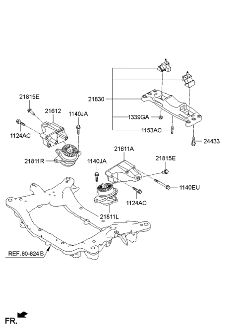 2015 Kia K900  Hydraulic Insulator, Left Diagram for 218123T200
