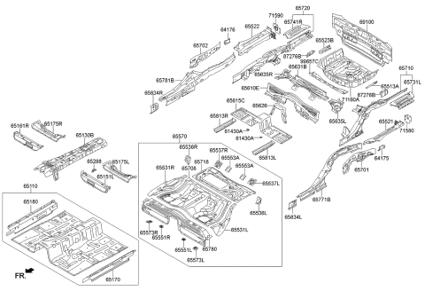2015 Kia K900 Bracket Assembly-Front Seat Ot Diagram for 651853T200