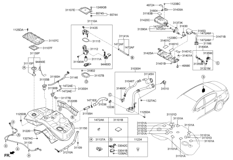 2015 Kia K900  Grommet Assembly-Screw Diagram for 311053M000
