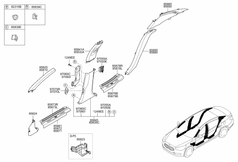 2015 Kia K900 Trim Assembly-Front Door SCUF Diagram for 858713T600BNH
