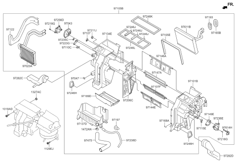 2015 Kia Optima  Case-Heater & EVAPORATOR Lower Diagram for 971362T010