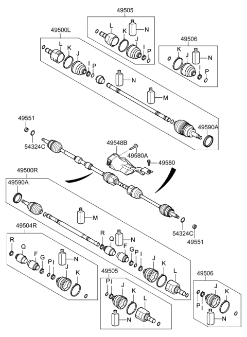 2015 Kia Optima  Joint Assembly-Cv LH Diagram for 495003S201