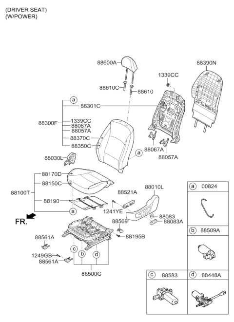2015 Kia Optima Front Seat Cushion Driver Covering Diagram for 881602T170AWA