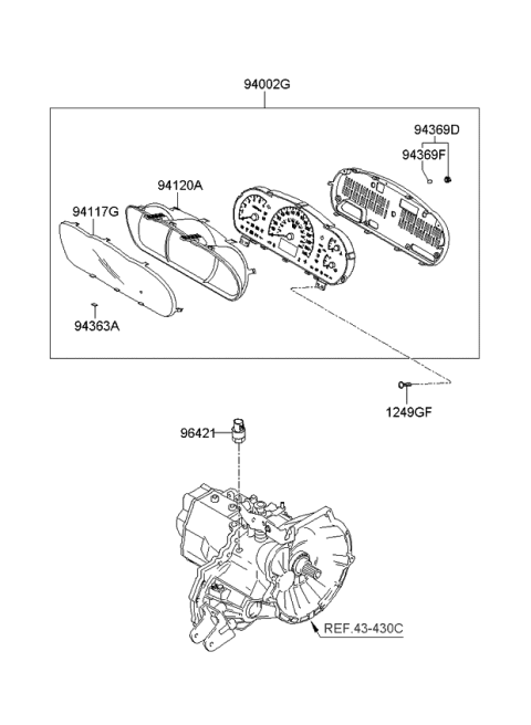 2009 Kia Spectra  Bulb Diagram for 9436936000