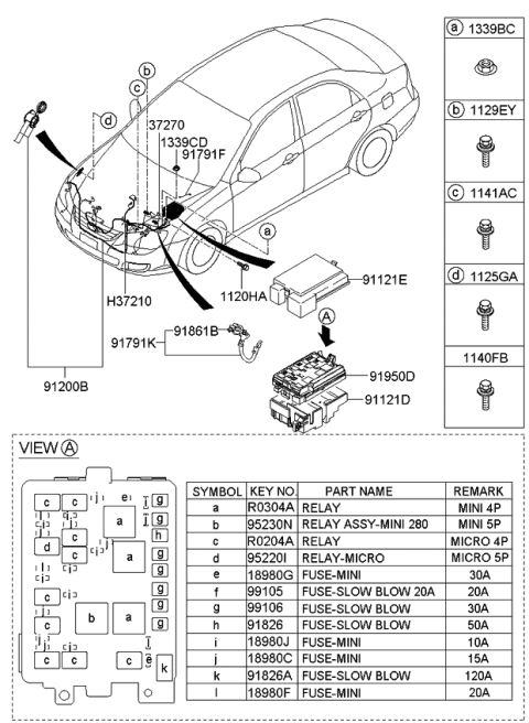 2008 Kia Spectra  Bolt Diagram for 1140308127B