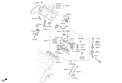2008 Kia Spectra  Stay-Intake Manifold Diagram for 2842123610