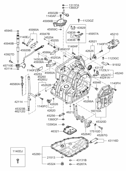 2008 Kia Spectra  Bracket-Shift Cable Diagram for 4597023120
