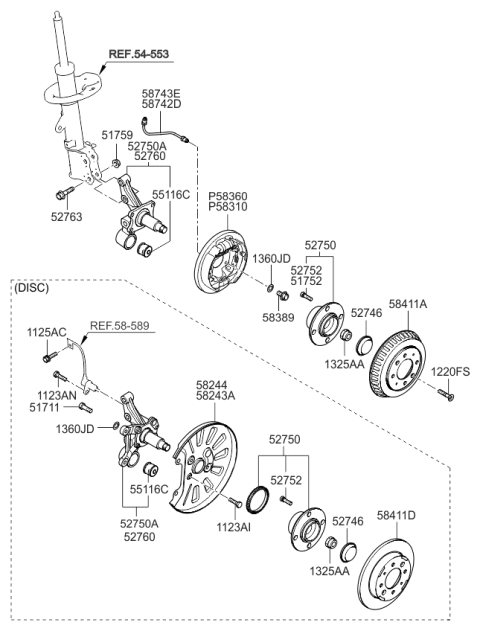 2008 Kia Spectra  Carrier Assembly-Rear Axle Diagram for 527602F110