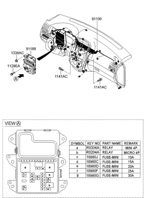 2009 Kia Spectra  Wiring Assembly-Main Diagram for 913402F020