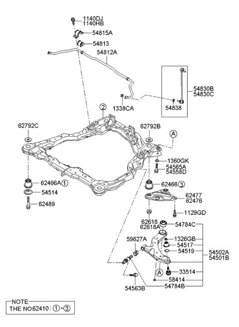 2009 Kia Spectra  Joint-Ball Diagram for 545302F000