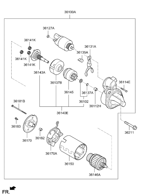 2023 Kia Forte  Shaft Assembly-Gear Diagram for 361432B614