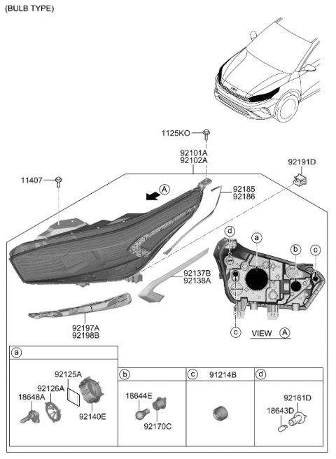 2023 Kia Forte BRACKET-MOISTURE ABS Diagram for 92126J7000