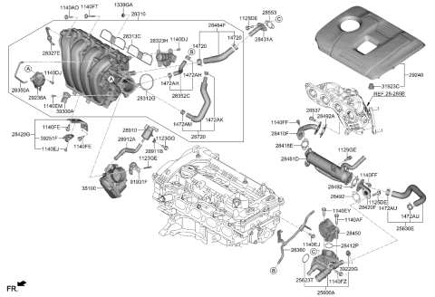 2023 Kia Forte  Pipe-EGR In "C" Diagram for 284632EAB0