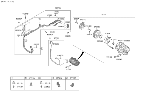 2021 Kia Sorento  Compressor Assembly Diagram for 97701P2500