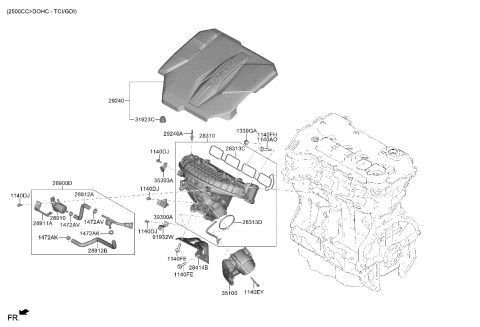 2022 Kia Sorento  PCSV & BRKT ASSY Diagram for 289002S220