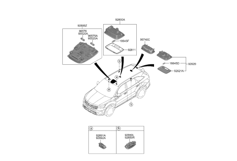 2021 Kia Sorento Lens-Cargo Lamp Diagram for 92621C5000