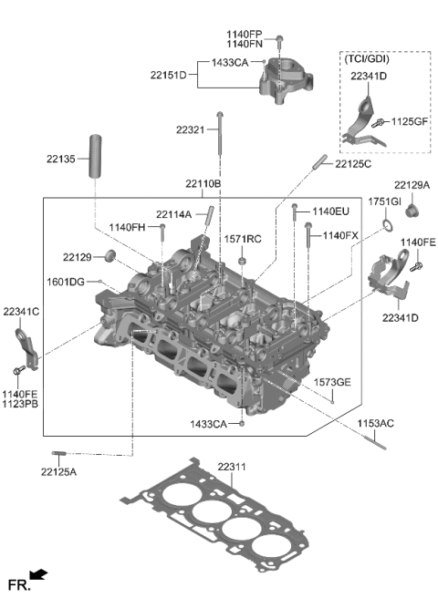 2021 Kia Sorento  Gasket-Cylinder Head Diagram for 223112S000