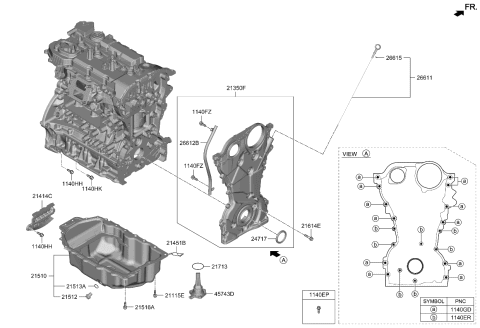 2021 Kia Sorento  PAN ASSY-ENGINE OIL Diagram for 215102S101