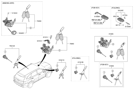 2023 Kia Sorento  Key & Cylinder Set-L Diagram for 81905R5010