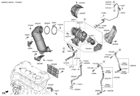 2021 Kia Sorento  Pipe & Hose Assembly-T/C Diagram for 282602S300