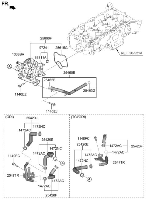 2022 Kia Sorento  O-Ring Diagram for 254622S500