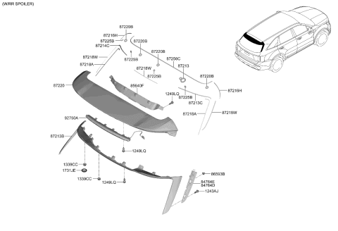 2022 Kia Sorento  COVER ASSY-HMSL Diagram for 87222R5000
