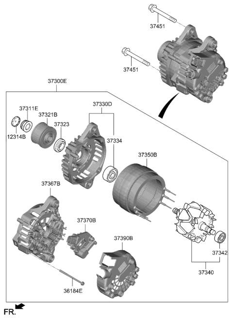 2022 Kia Sorento  Pulley-Generator Diagram for 373222S200