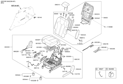 2023 Kia Sorento  Lever Assembly-Seat Back Diagram for 894B0P2000WK