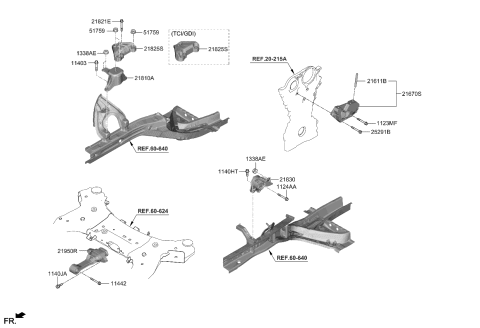 2022 Kia Sorento  Bracket-Engine Mtg S Diagram for 21825P2300