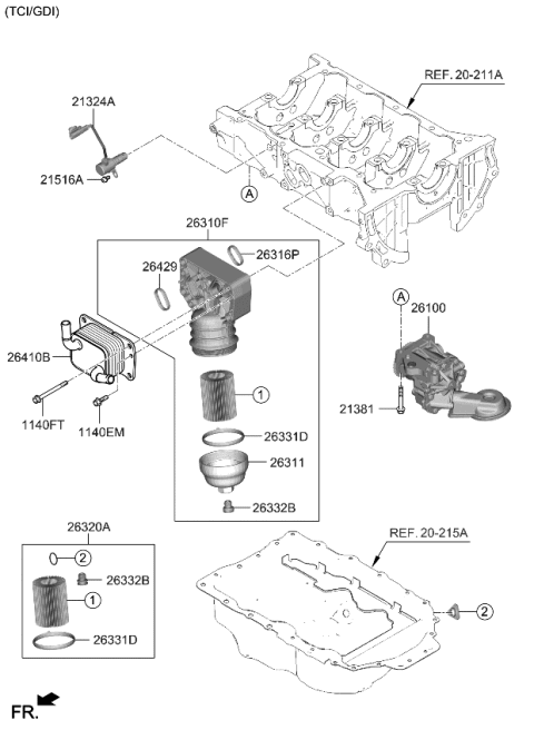 2021 Kia Sorento  Gasket Diagram for 263342S000