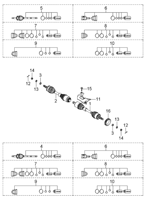 2006 Kia Optima  Band & Clip Set Diagram for 495962G000
