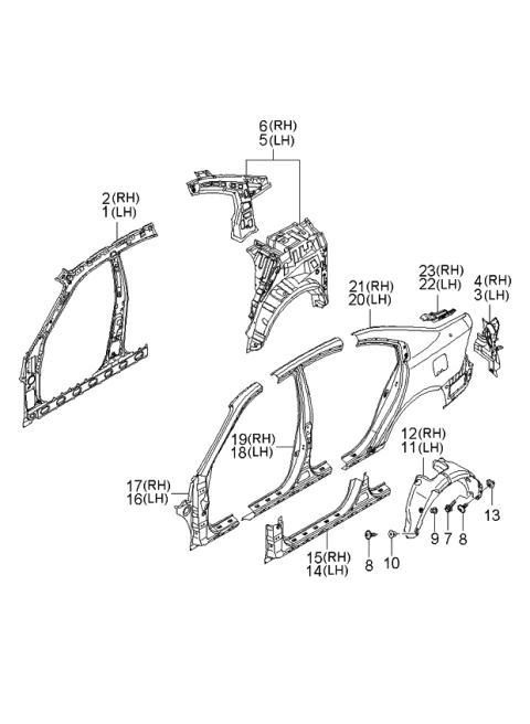 2006 Kia Optima  Guard Assembly-Rear Wheel Diagram for 868212G000