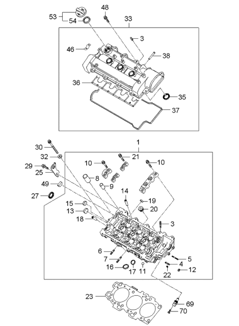 2006 Kia Optima  Cap-Oil Filler Diagram for 2651026610