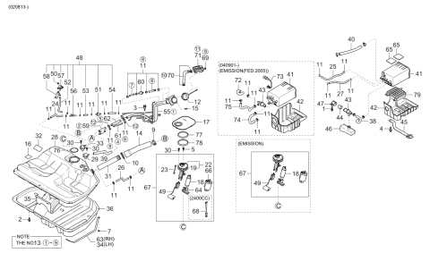 2001 Kia Optima  Canister Assembly Diagram for 3142038100