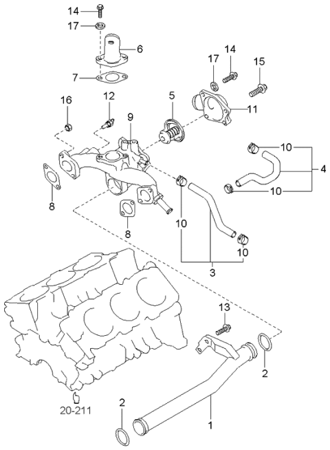 2005 Kia Optima  Clip Diagram for 1472013006