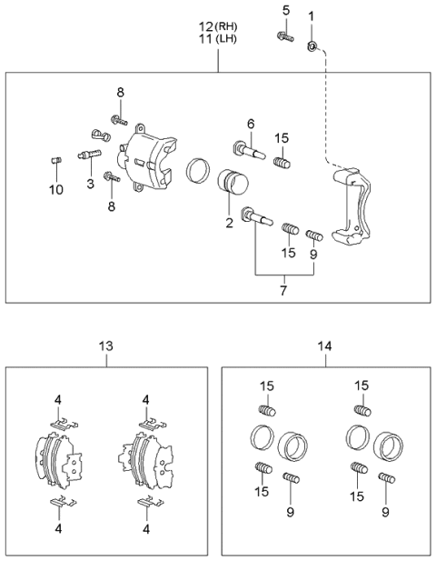 2003 Kia Optima Seal Kit-Front Disc Brake Diagram for 5810233A00
