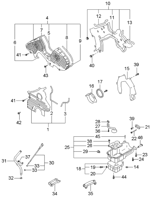 2002 Kia Optima Cover Assembly-Timing Belt Diagram for 2135037100