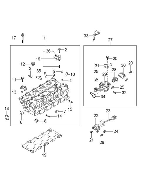 2003 Kia Optima  Bush-Knock Diagram for 2212433000