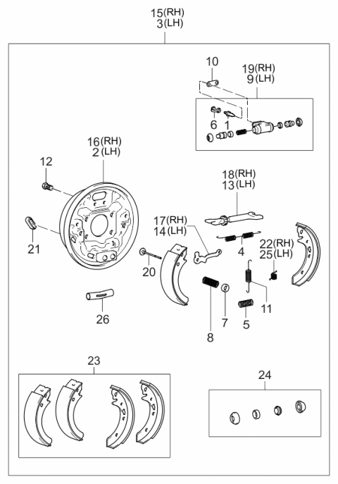 2003 Kia Optima Bolt-Set LH Diagram for 5834824000