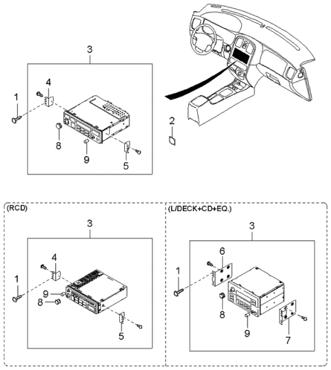 2004 Kia Optima Bracket-Set Mounting, RH Diagram for 961663C000