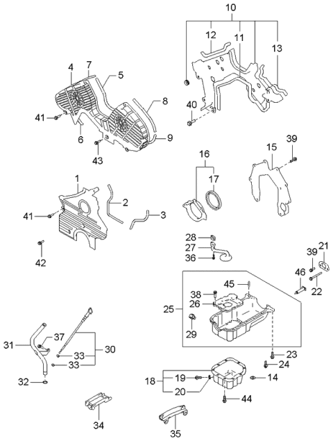 2005 Kia Optima  Screen Assembly-Oil Diagram for 2625037100