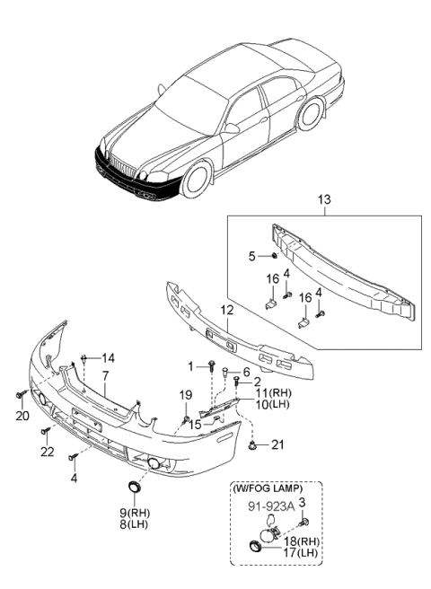 2002 Kia Optima  Clip Diagram for 8659322000