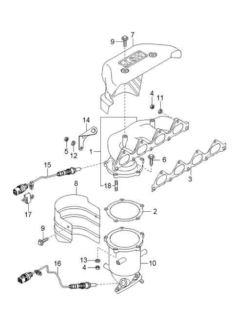 2002 Kia Optima  Gasket Diagram for 2853538150