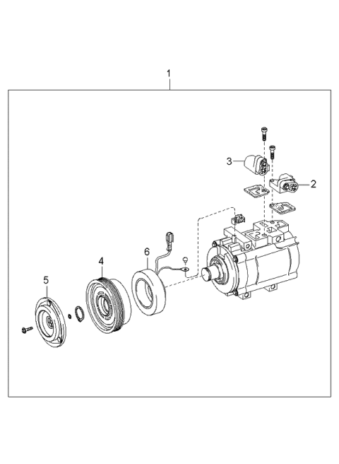 2001 Kia Optima  PULLEY Assembly-A/C Diagram for 9764338010