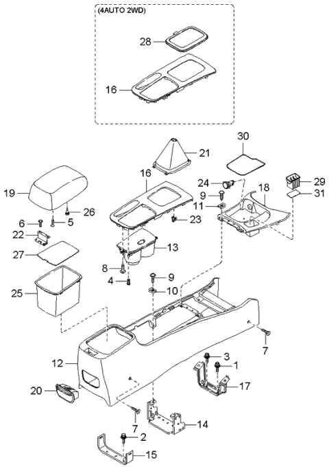 2003 Kia Optima  Rubber-Front Upper Cover Hd Diagram for 846533C000