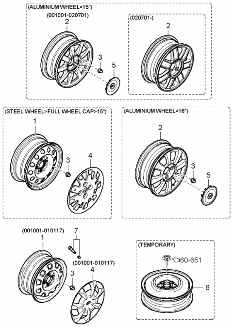 2004 Kia Optima  Wheel Assembly-Steel Diagram for 5291023240